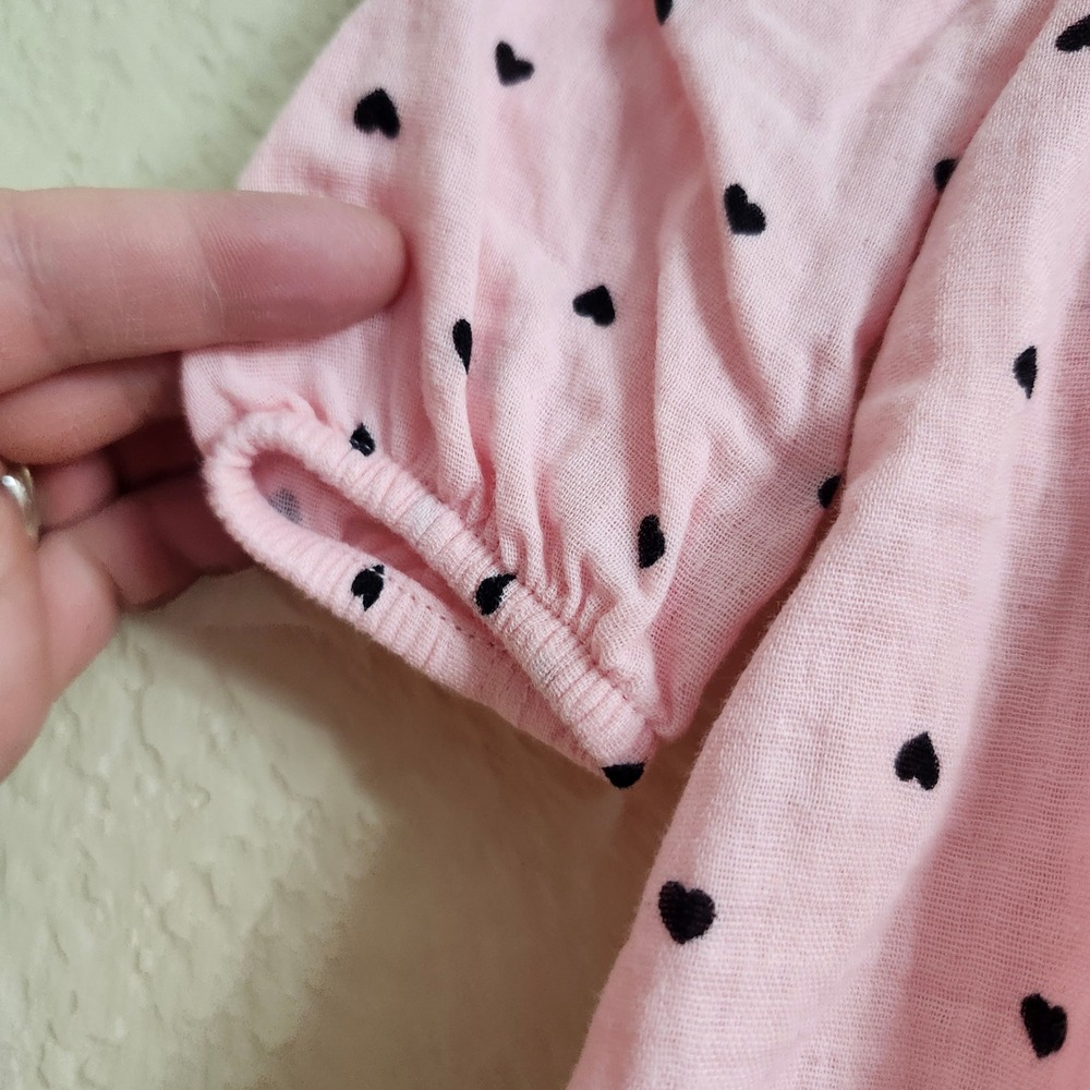 NEW Cat Jack Baby Girl Pink Heart Print Long Sleeve Dress & Bloomers Set 3-6M - Picture 11 of 16